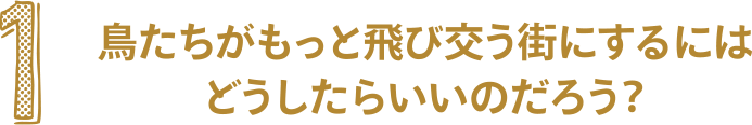 １　鳥たちがもっと飛び交う街にするにはどうしたらいいのだろう・