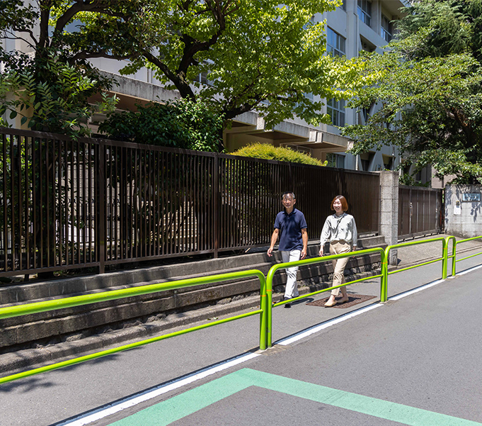 番町小学校周辺の沿道