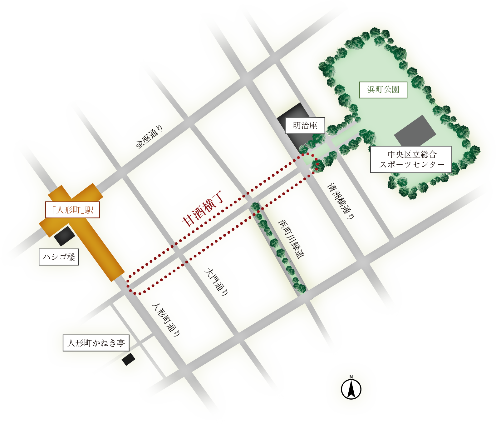 日本橋人形町周辺地図