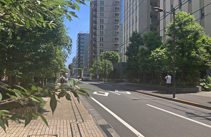 ルクセンブルグハウス、番町パークハウスが連なる緑豊かな二七通り