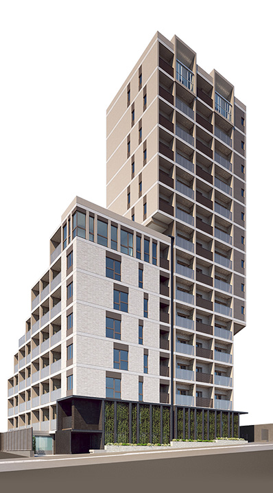 ザ・パークハビオ 麻布十番　外観完成予想パース