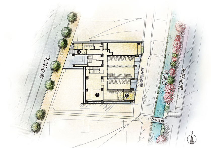 敷地配置及び周辺イメージイラスト