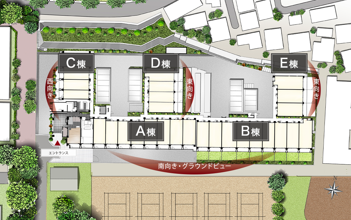 ブライトアリーナ敷地配置図