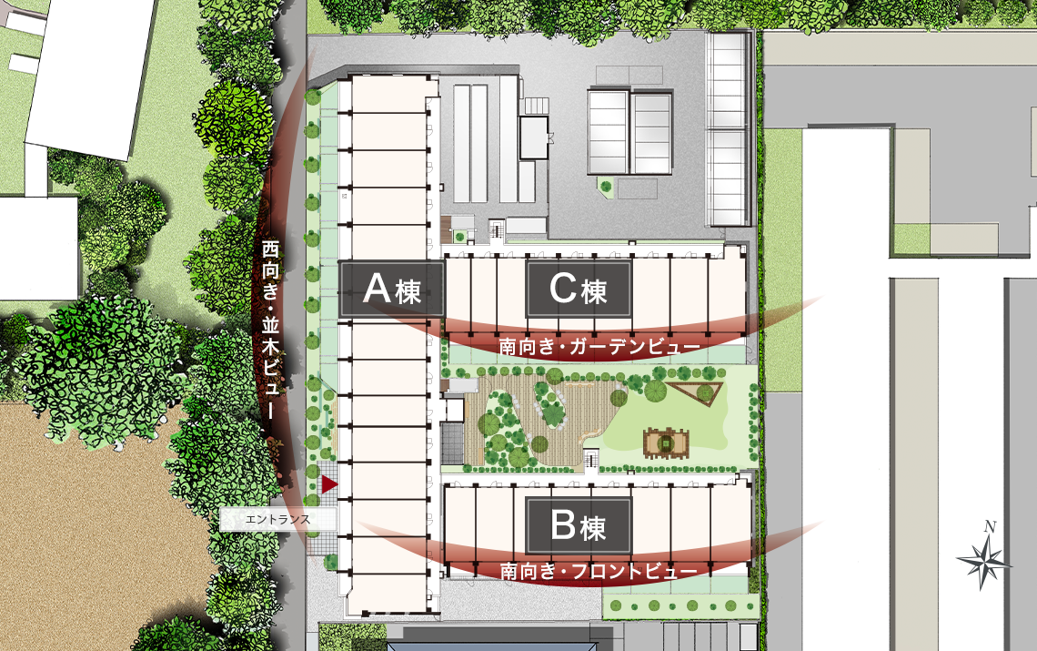 パークフロント敷地配置図