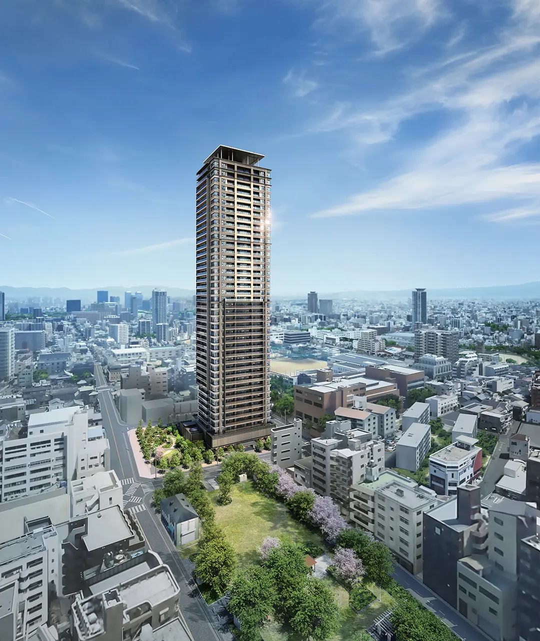 「ザ・パークハウス 大阪上本町タワー」外観完成予想CG