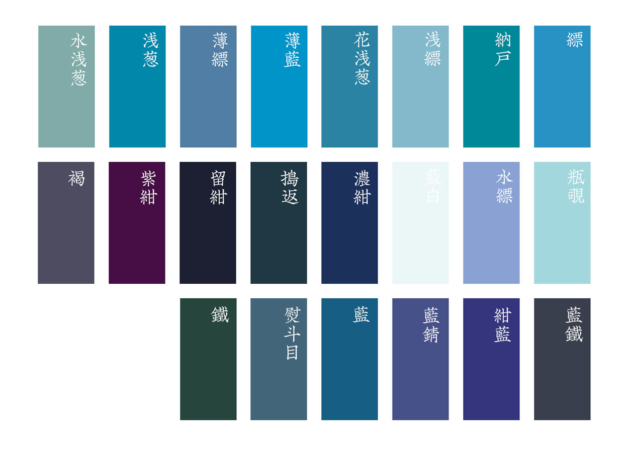 藍の色は48種類にも及ぶ