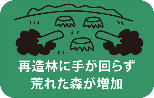 再造林に手が回らず荒れた森が増加