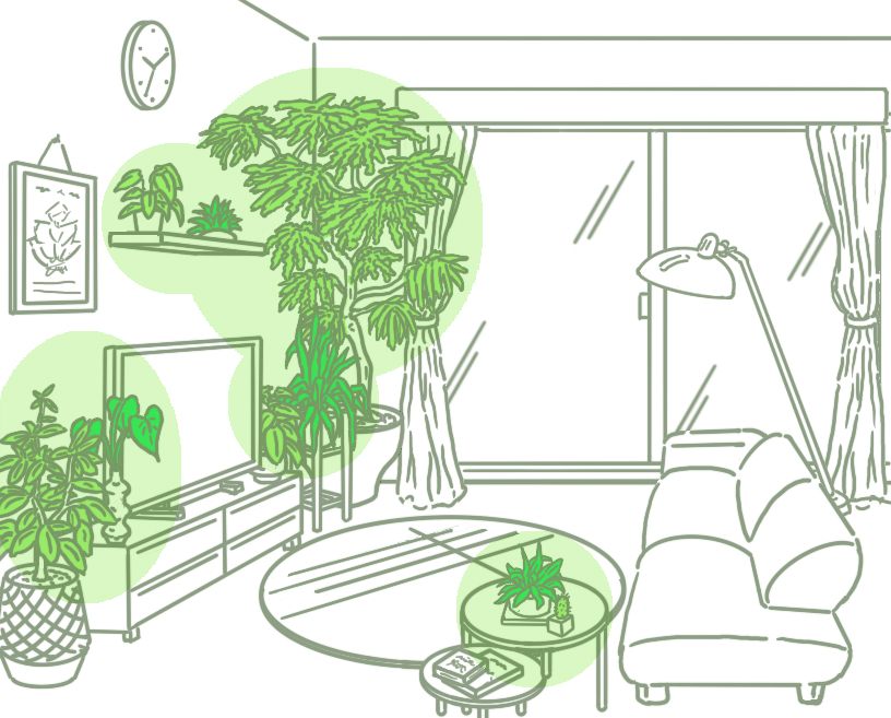 左右対称と三角形。配置の法則を押さえておく