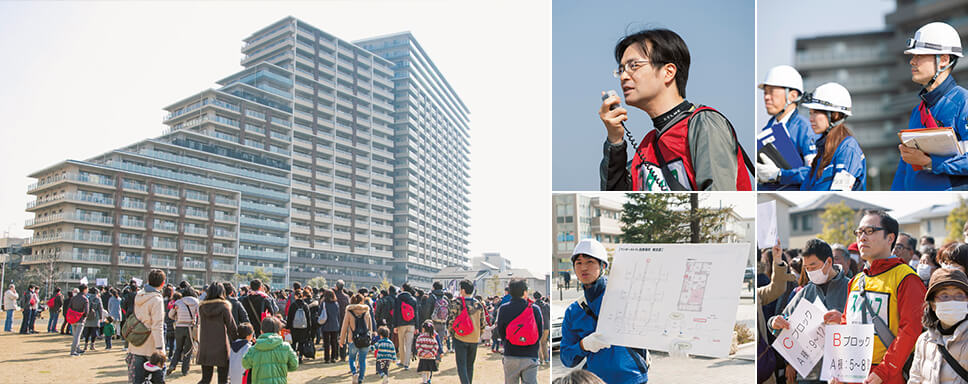 エリアで助け合う防災への取り組み。三菱地所グループと津田沼奏の杜3物件合同防災訓練