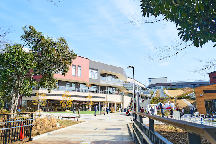 ▲鶴間公園側から眺める南町田グランベリーパーク