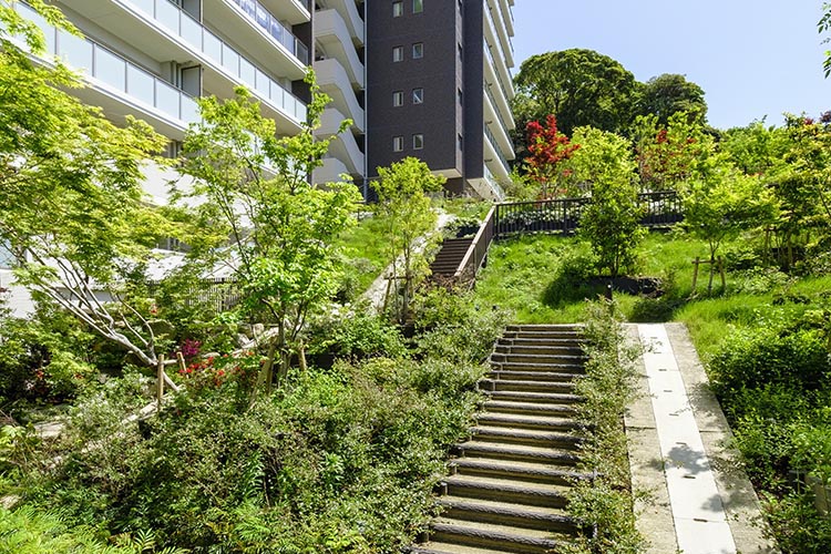 ⑥二つの庭園をつなげる斜面庭園の散策コース(+19.2)