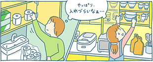 2019年開発　あ！ここにも EYE’S PLUS　「本当に欲しい収納は、こんなカタチでした」 トイレ収納・食器棚編