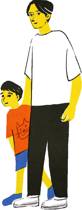 903号室の住人、男性と子供のイラスト