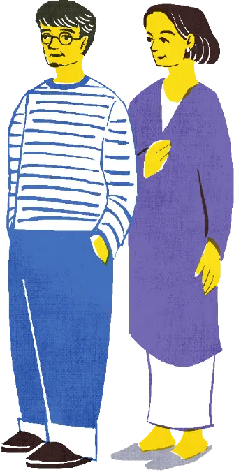 1001号室の住人、中年夫婦のイラスト