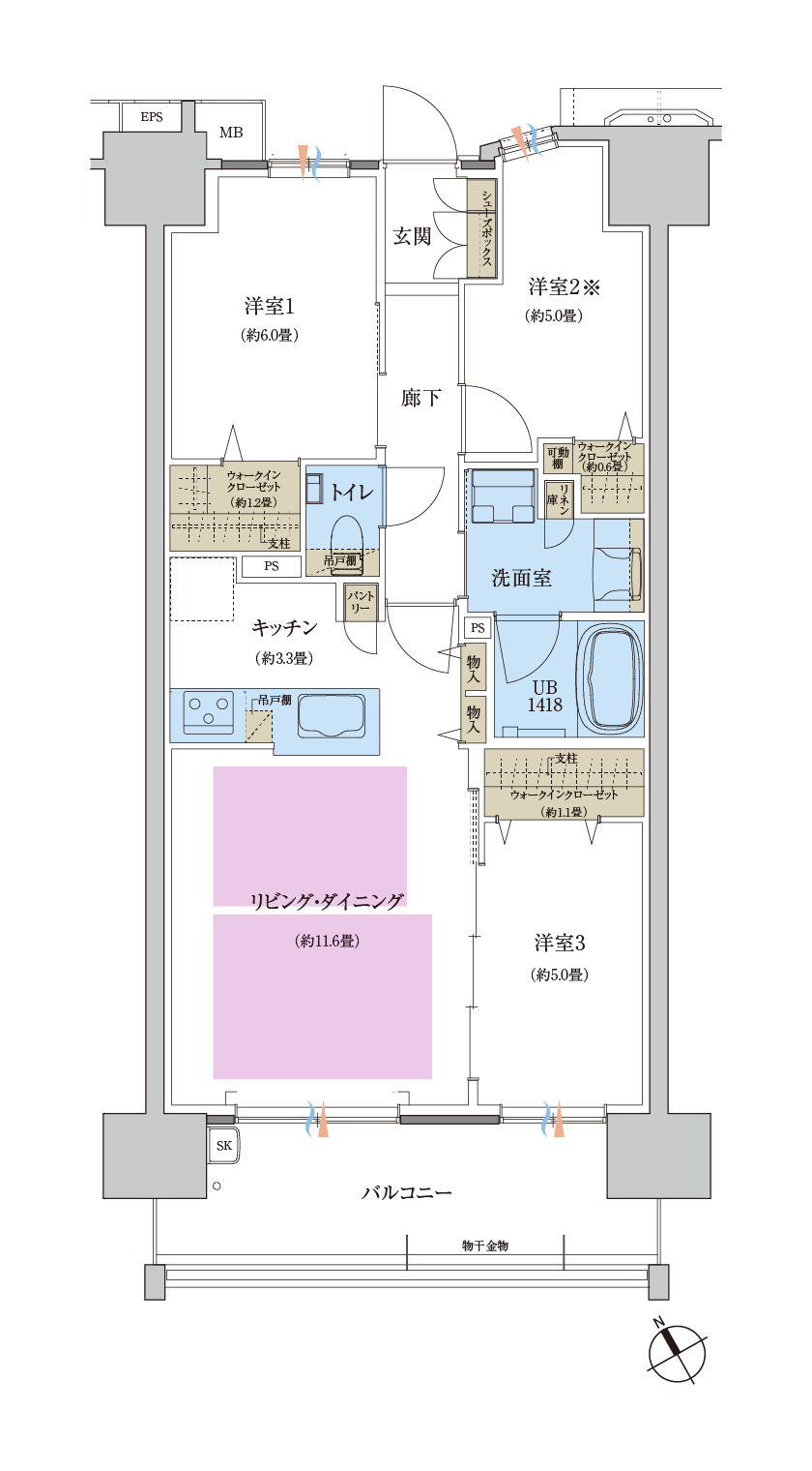 C2 type 間取り図