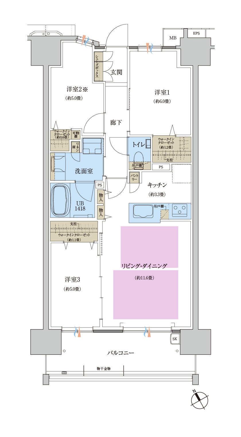 D type 間取り図
