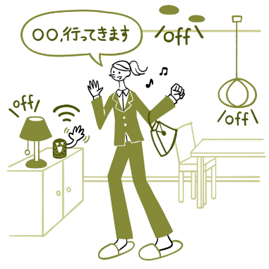 01慌ただしい朝も、「アレクサ、行ってきます。」の一声でまとめて消灯。