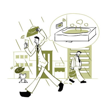 01熱い風呂と、エアコンの効いたリビング。夏の帰宅時の至福のセット。