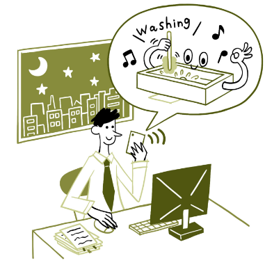 02入浴前後の浴槽のお掃除も、我が家はボタン一つで効率化。