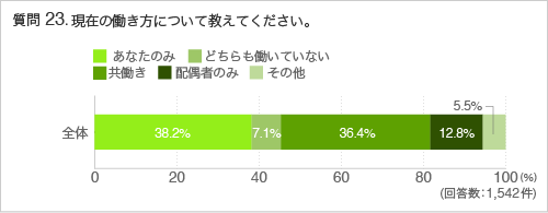 質問23：現在の働き方について教えてください。