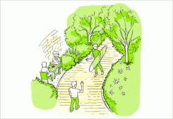 食事もできる共有の広場(イメージ) 食事もできる共有の広場(イメージ)