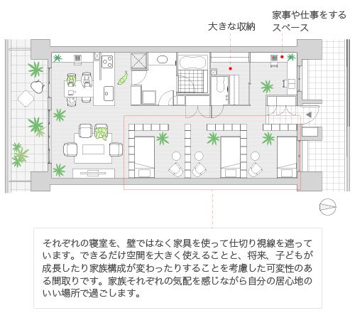 RT009 「寝室を家具で仕切る」(Plan 09)
