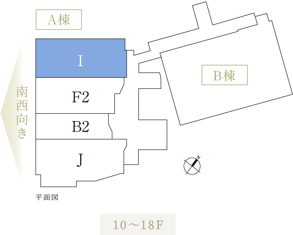 平面図 Iタイプ場所 B棟（図面左上）