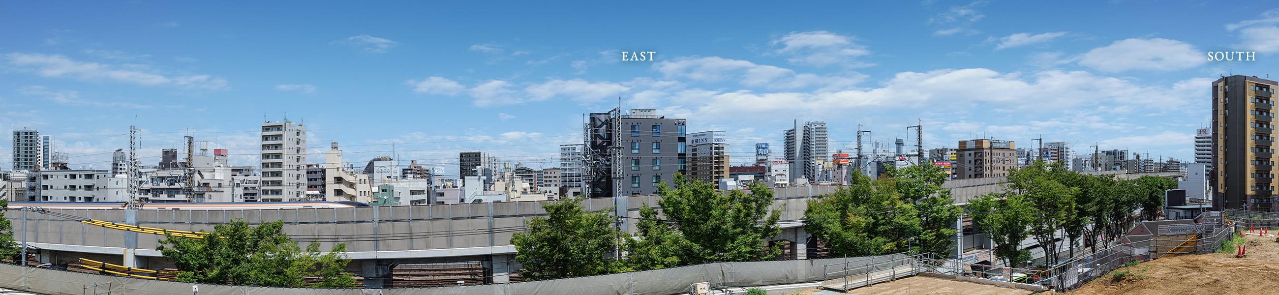 現地2階相当から南東方面を望む眺望写真