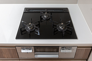 無水両面焼きグリル付ガラストップコンロ