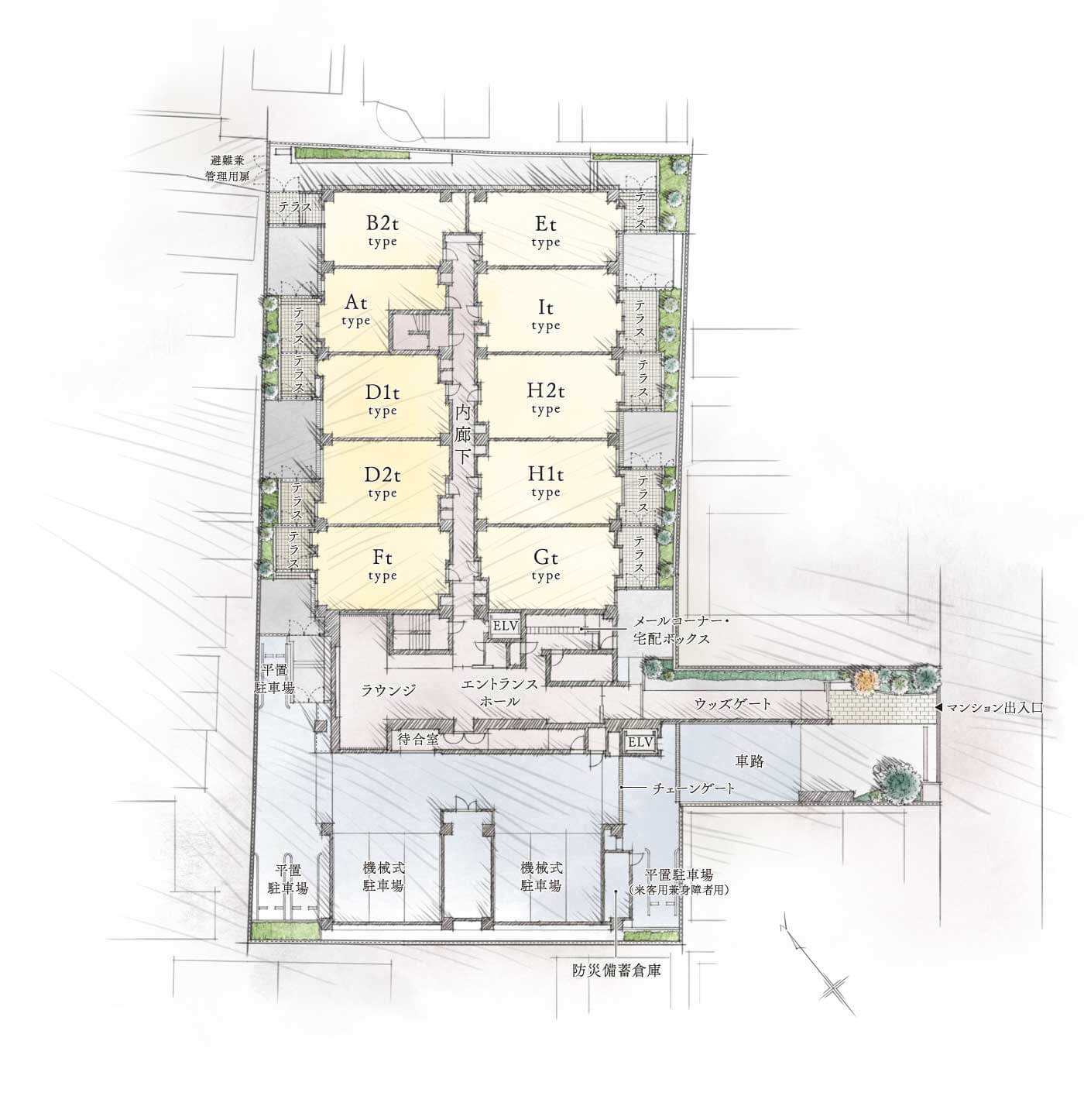 1階平面イメージイラスト