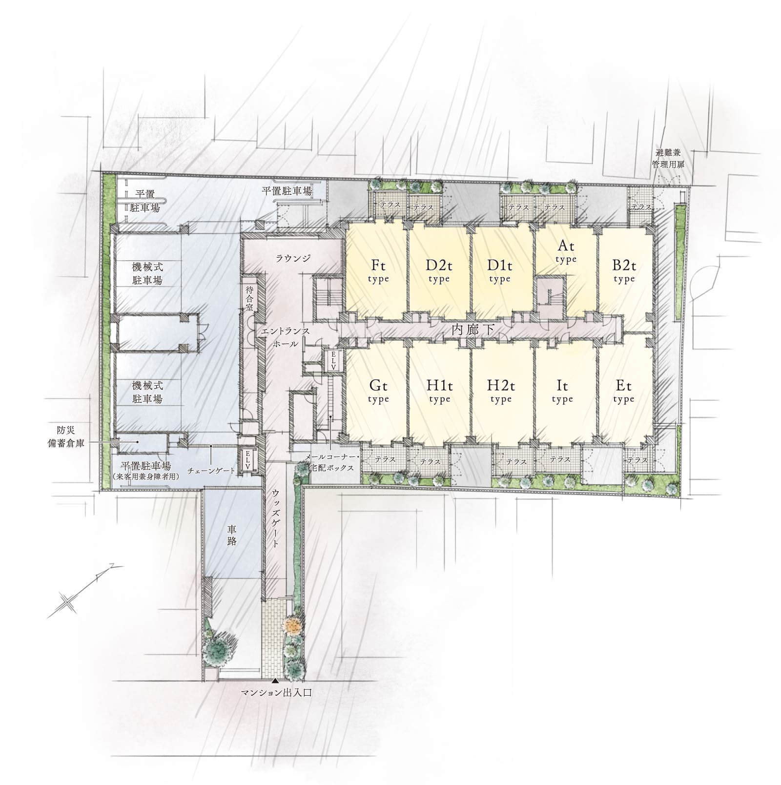 1階平面イメージイラスト