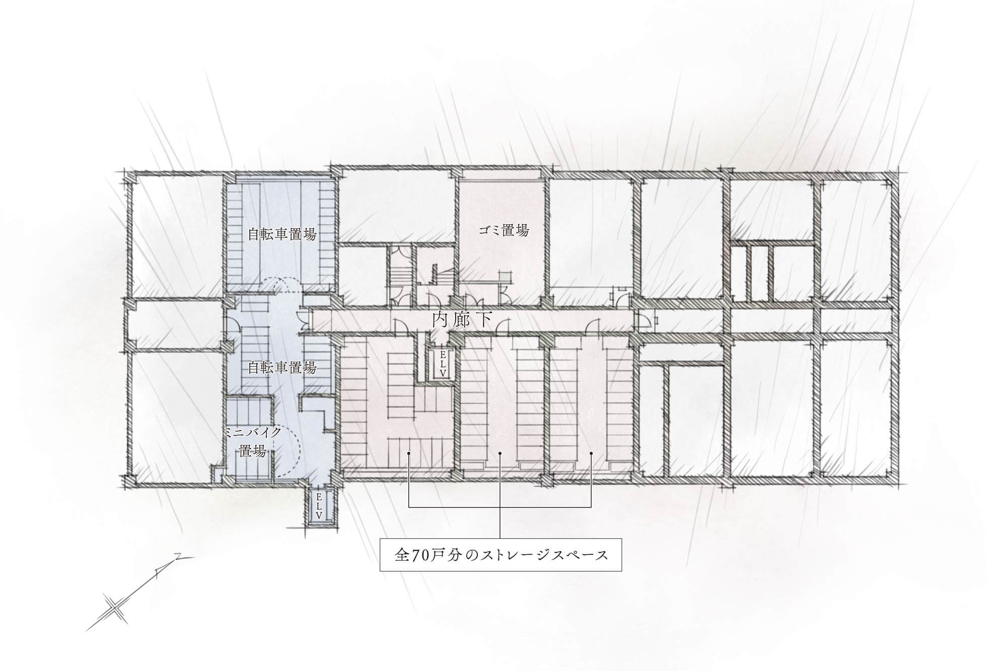 B1階平面イメージイラスト