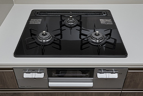 無水両面焼きグリル付ガラストップコンロ