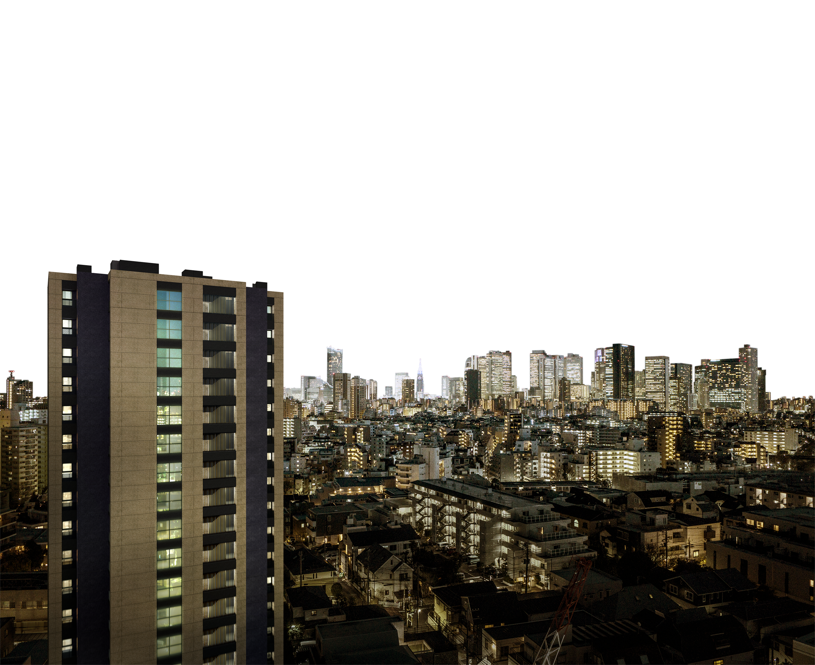 外観完成予想CG（夜景眺望合成）