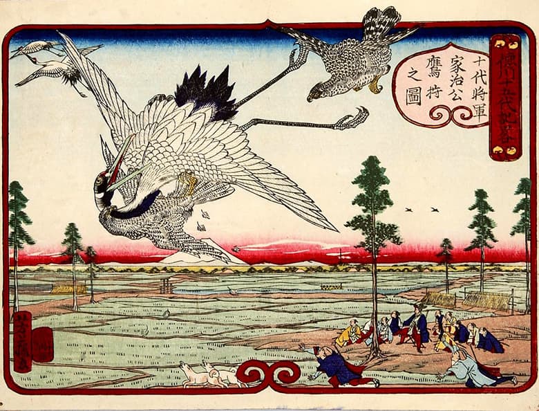 「徳川十五代記略　十代将軍家治公鷹狩之図」出典：東京都立中央図書館特別文庫室所蔵