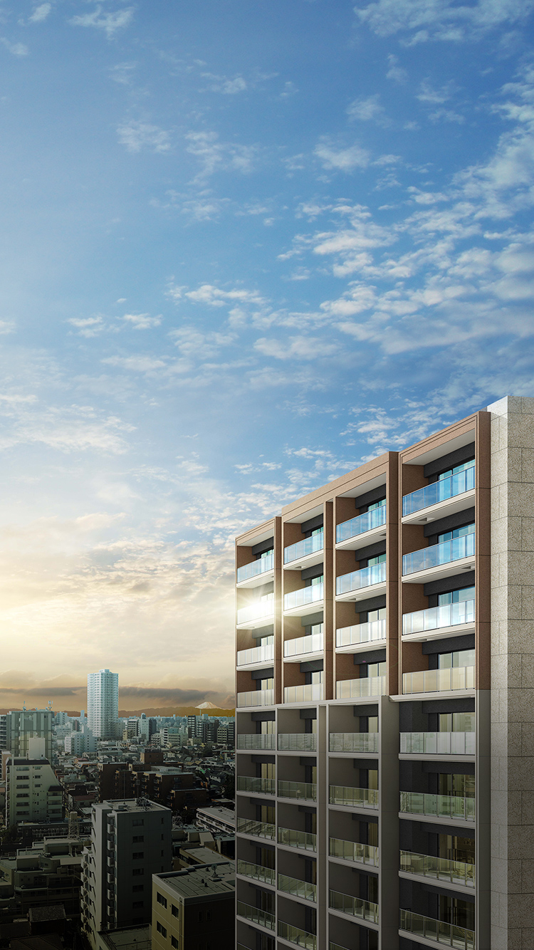 外観完成予想CG（朝景眺望合成）