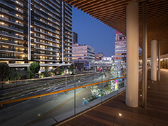 外観完成予想CG（U_PLACE 2階より駅方面を望む）