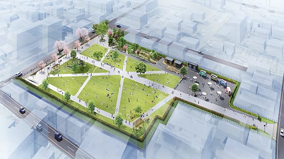(仮称)新宿町1丁目広場 完成イメージ図