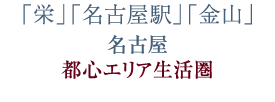 「栄」「名駅」「金山」名古屋都心エリア生活圏