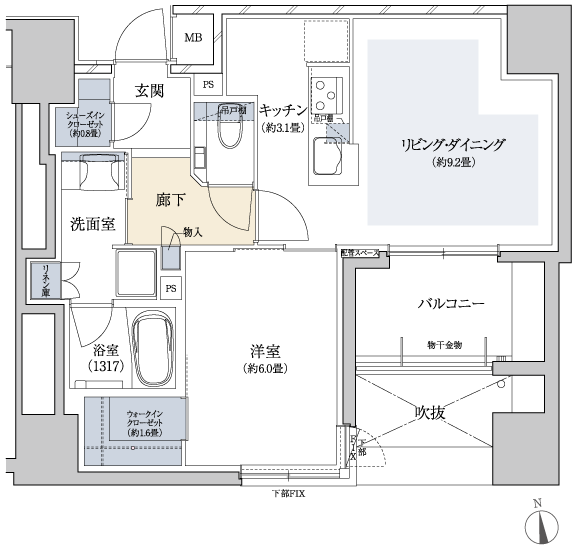 B1 TYPE（メニュープラン）間取り図