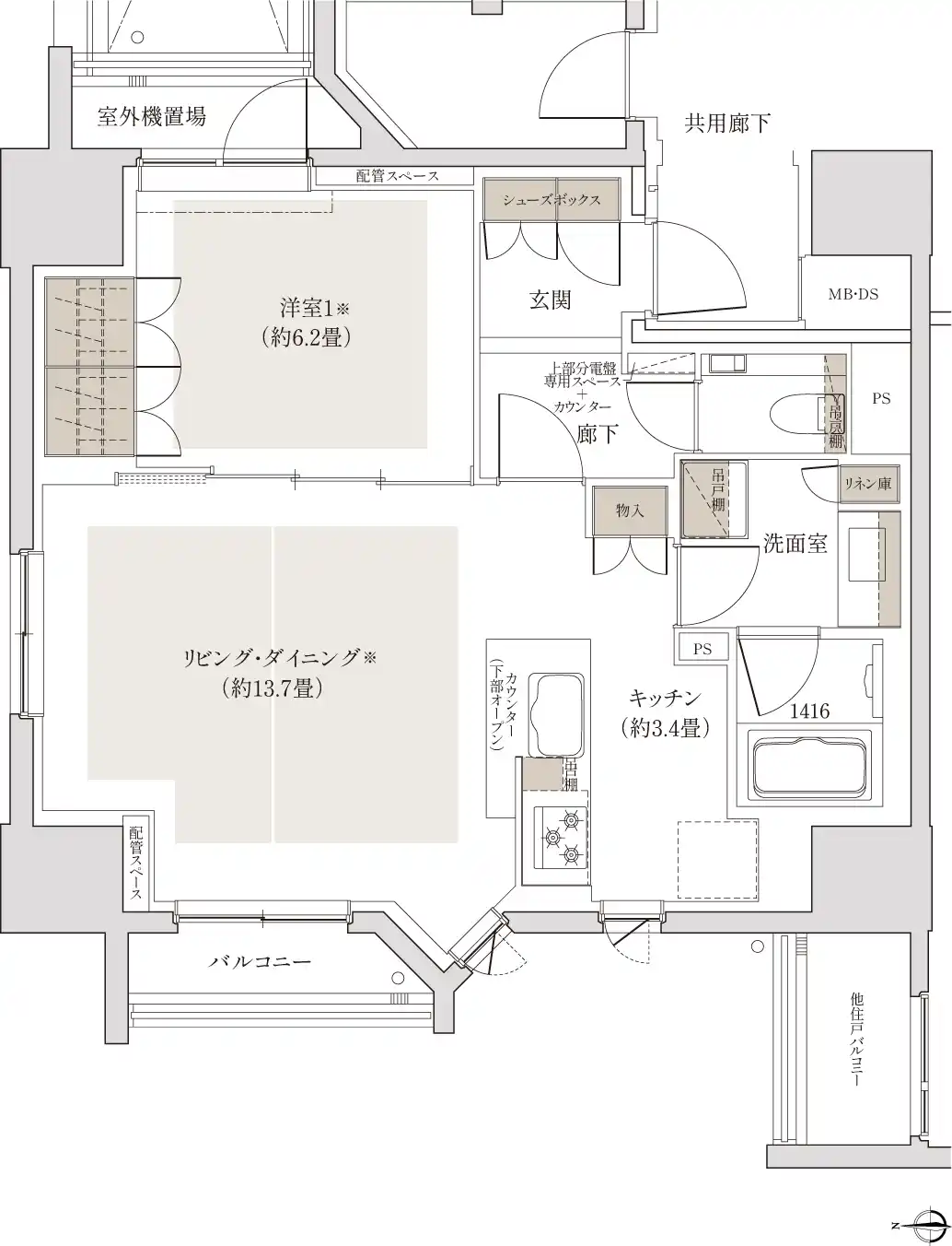 Bタイプの間取り図