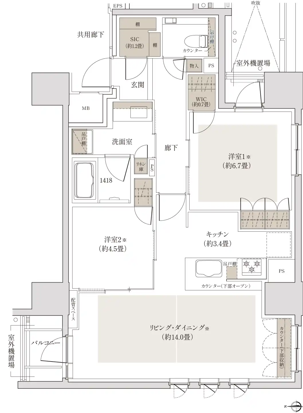 Cタイプの間取り図