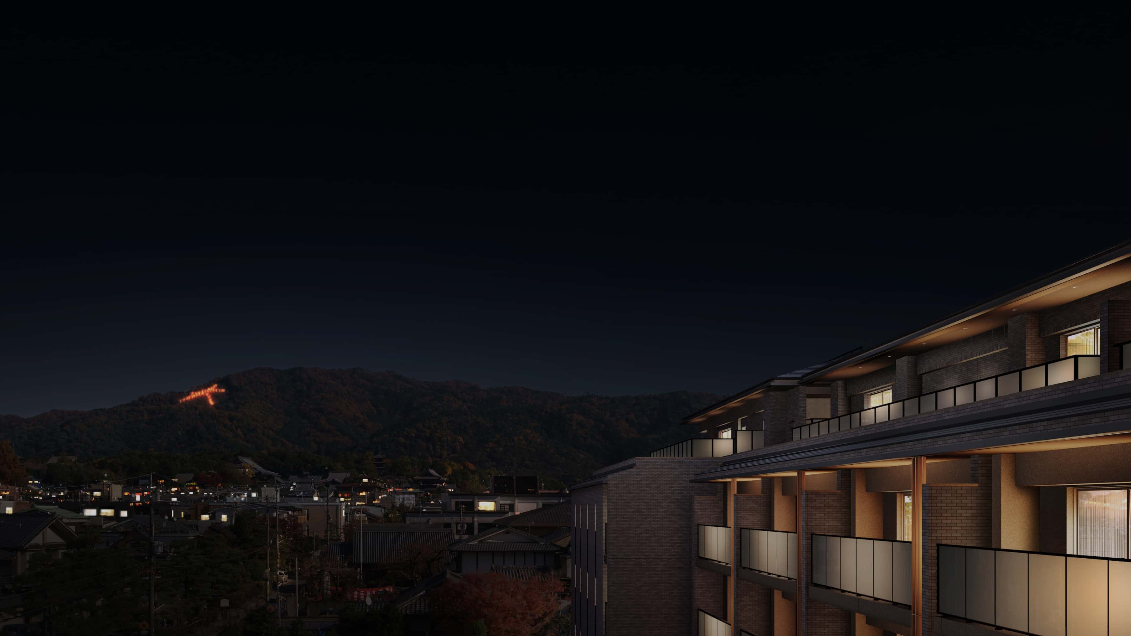 東山を望む外観完成予想CG