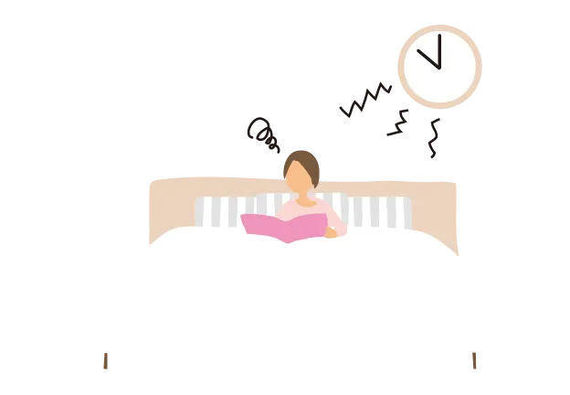 物音が気になり眠れない人のイラスト
