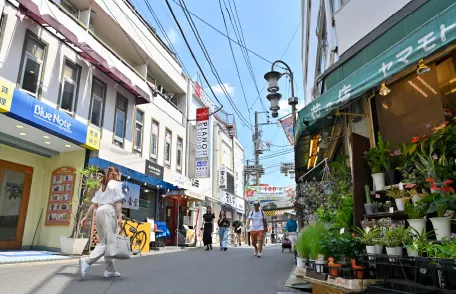 不動前駅通り商店街外観