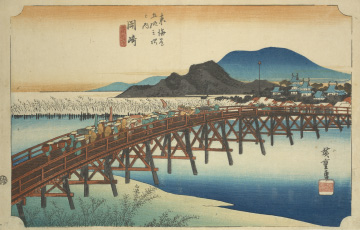 歌川広重『東海道五十三次・岡﨑』