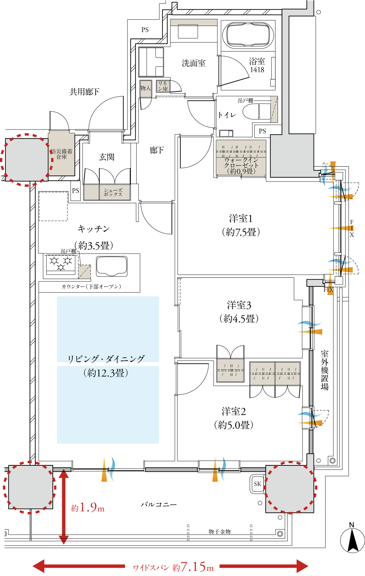 Cタイプ 基本プラン間取り図