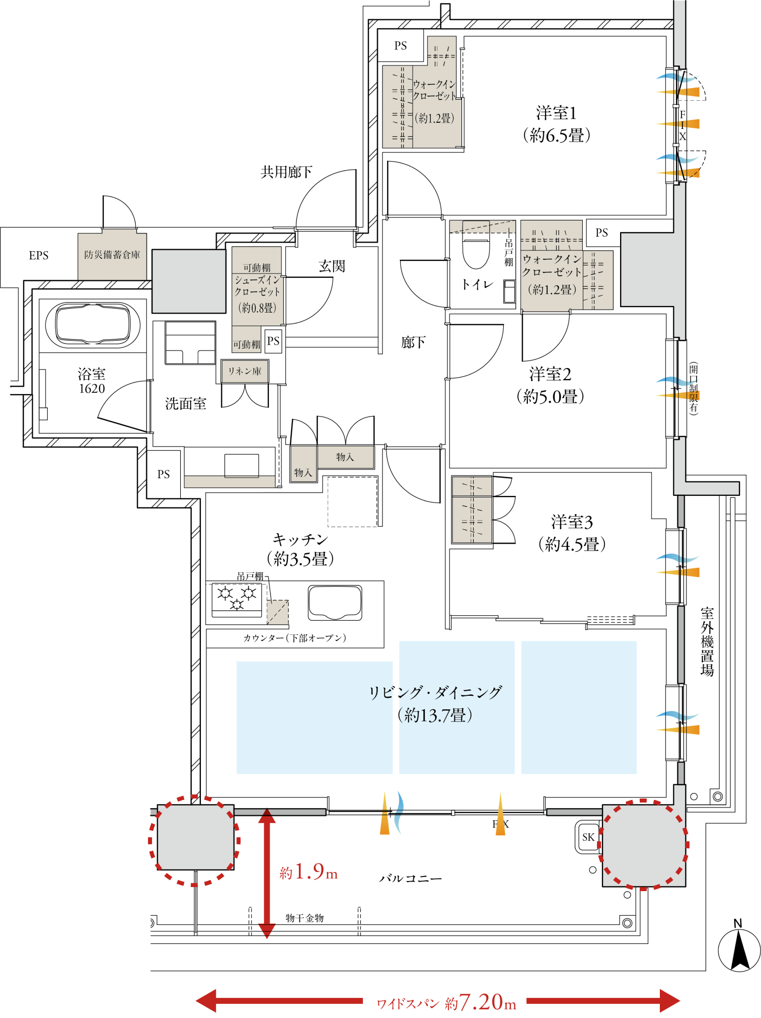 Eタイプ 基本プラン間取り図