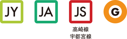 JR山手線、JR埼京線、JR高崎線・宇都宮線、東京メトロ銀座線