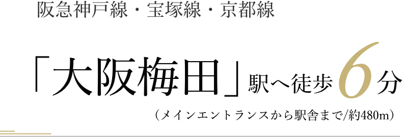 阪急神戸線・宝塚線・京都線「大阪梅田」駅へ徒歩6分